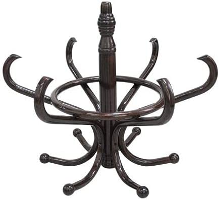 Coat Racks: Brown Coat Rack with Stand Wooden Hat and 12 Hooks Hanger Walnut tree
