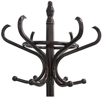 Coat Racks: Brown Coat Rack with Stand Wooden Hat and 12 Hooks Hanger Walnut tree