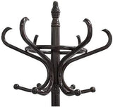 Coat Racks: Brown Coat Rack with Stand Wooden Hat and 12 Hooks Hanger Walnut tree