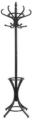 Coat Racks: Brown Coat Rack with Stand Wooden Hat and 12 Hooks Hanger Walnut tree