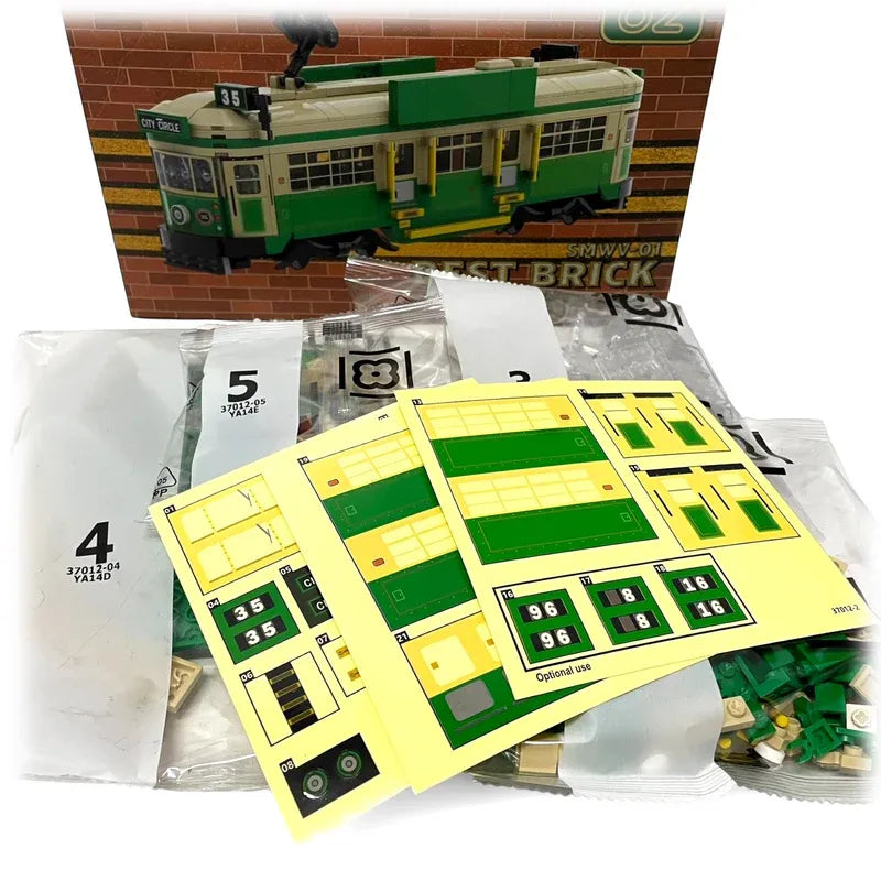 Best Brick Australia Melbourne W-Class Tram Building Block Toy Model