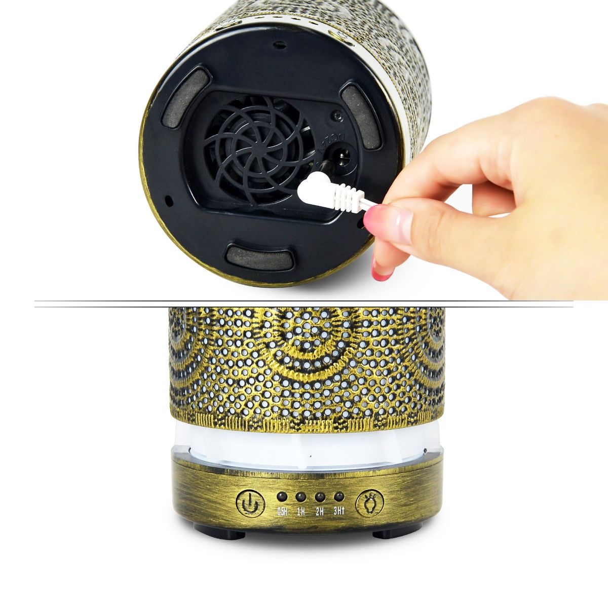 Aroma Diffusers: activiva 100ml Metal Essential Oil and Aroma Diffuser-Vintage Gold