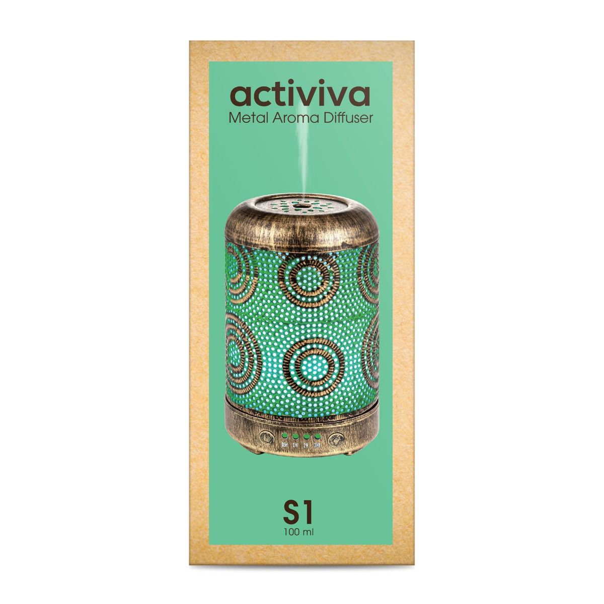 Aroma Diffusers: activiva 100ml Metal Essential Oil and Aroma Diffuser-Vintage Gold