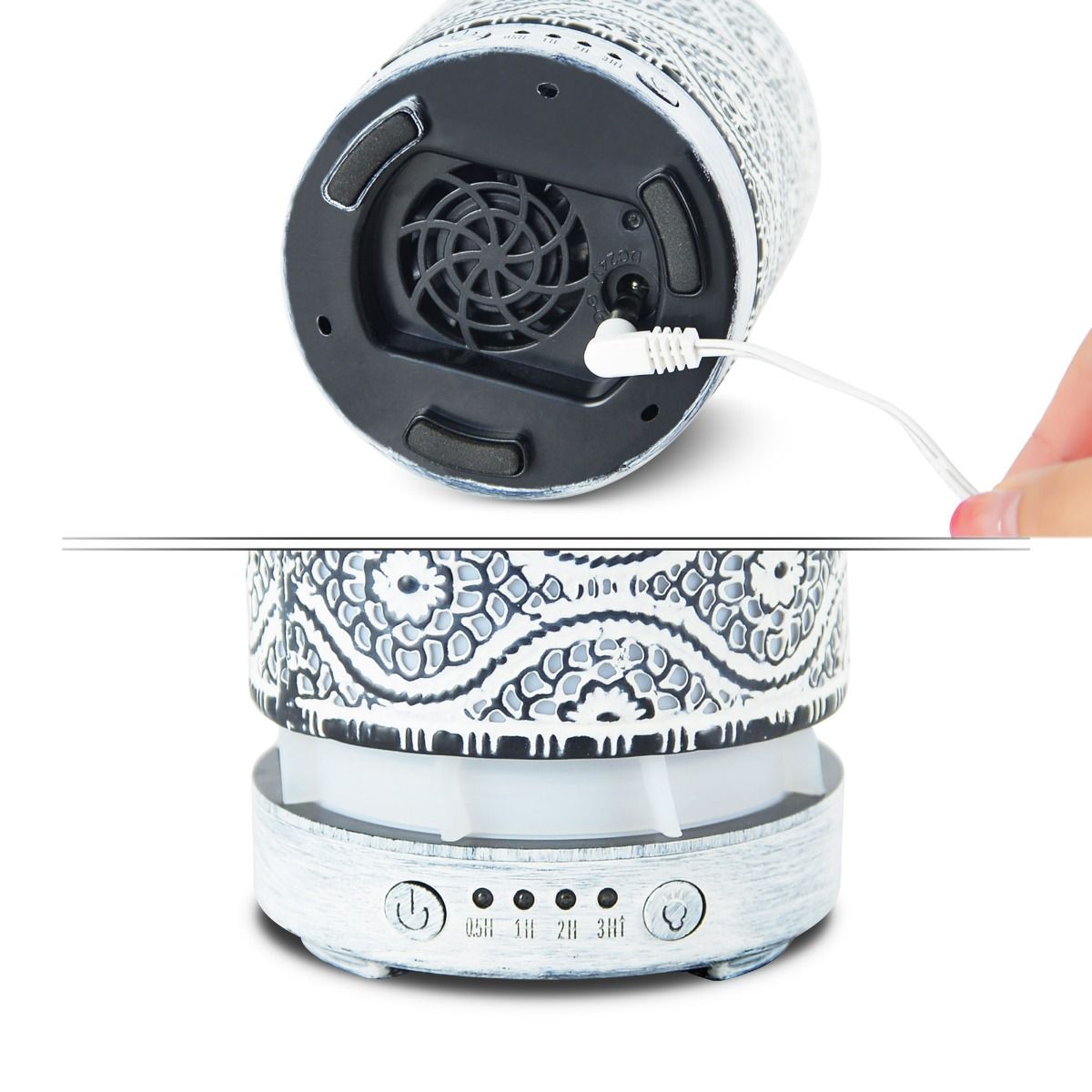 Aroma Diffusers: activiva 100ml Metal Essential Oil and Aroma Diffuser-Vintage White