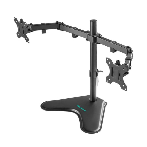 activiva Dual-Screen Articulating Monitor Arm with Free-Standing Desktop Base
