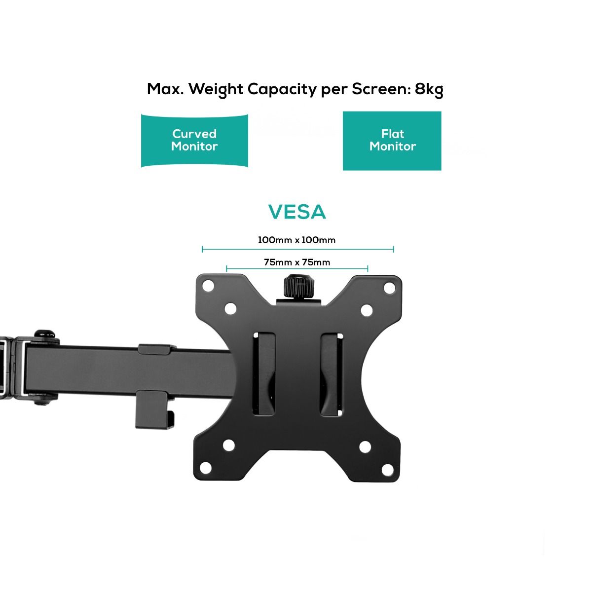 Computer Monitors & Accessories: activiva Dual-Screen Articulating Monitor Arm with Free-Standing Desktop Base