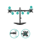 activiva Dual-Screen Articulating Monitor Arm with Free-Standing Desktop Base