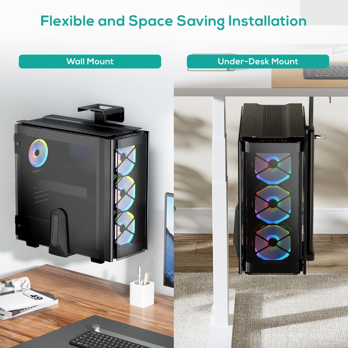 Office & Desk Chairs: activiva Ultra-Wide Adjustable Wall & Under-Desk PC Mount