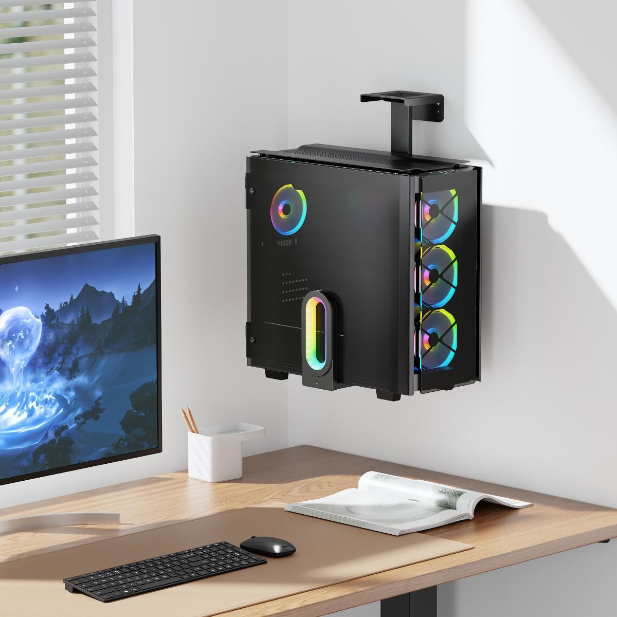 Computer Monitors & Accessories: activiva RGB Ultra-Wide Adjustable Wall & Under-Desk Gaming PC Mount