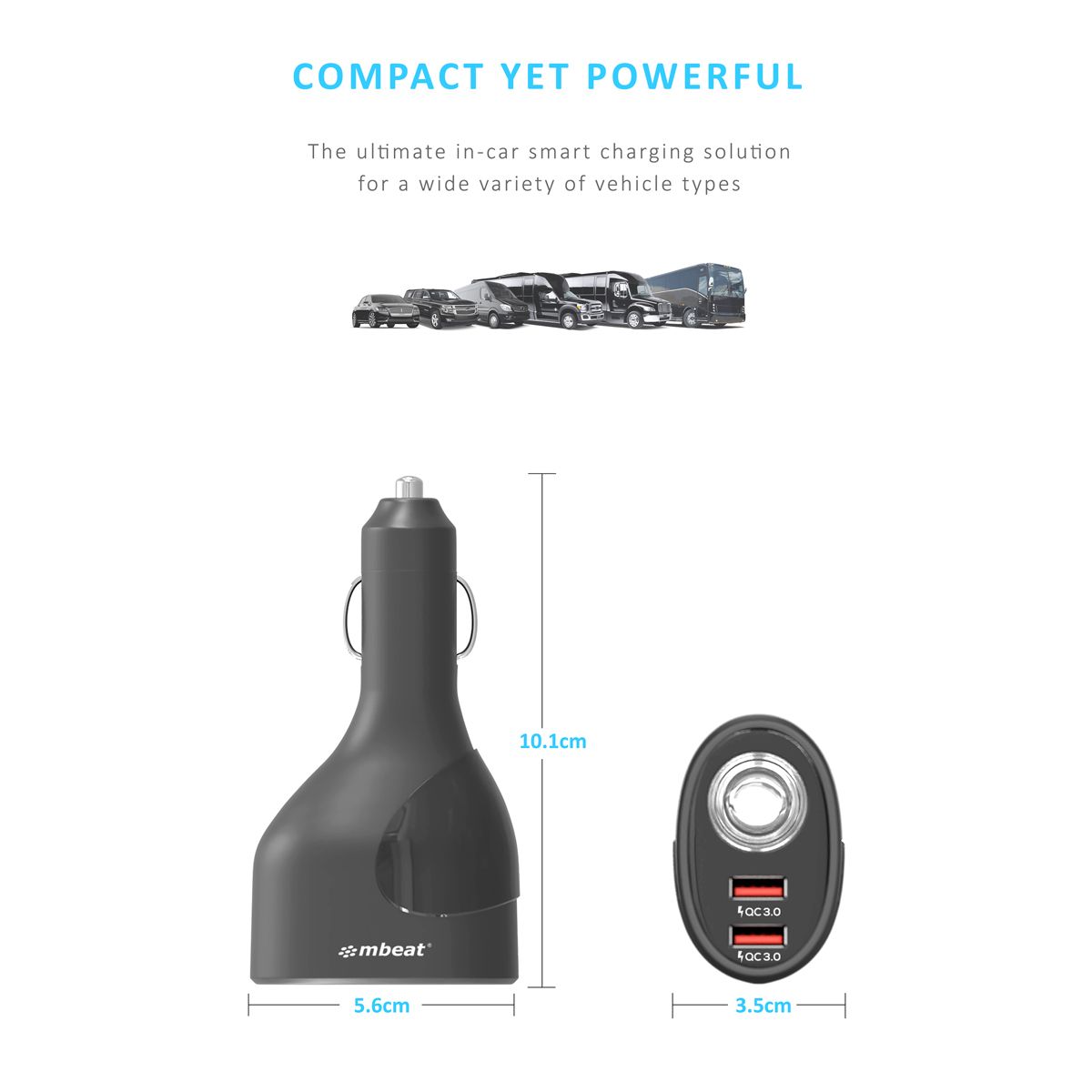 Power Banks & Chargers: mbeat Gorilla Power Dual Port QC 3.0 Car Charger With Cigar Lighter Socket
