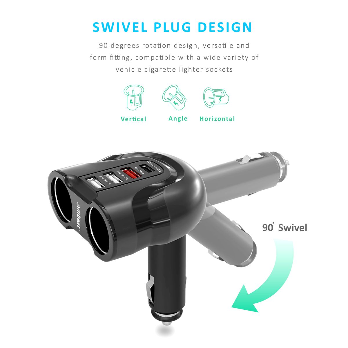 Phone Chargers: mbeat Gorilla Power 4 Ports USB-C & QC 3.0 Car Charger