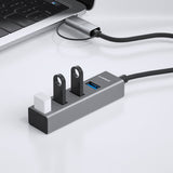 Hard Drives: mbeat 4-Port USB 3.0 Hub with 2-in-1 USB 3.0 & USB-C Converter - Space Grey
