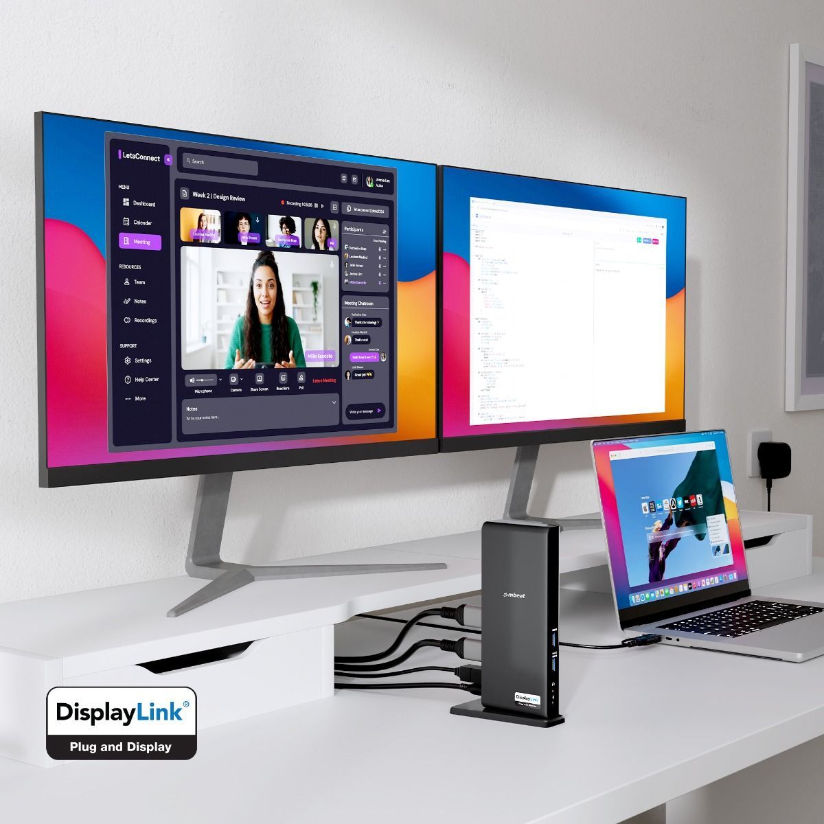 mbeat USB-C/A Dual HDMI DisplayLink Docking Station