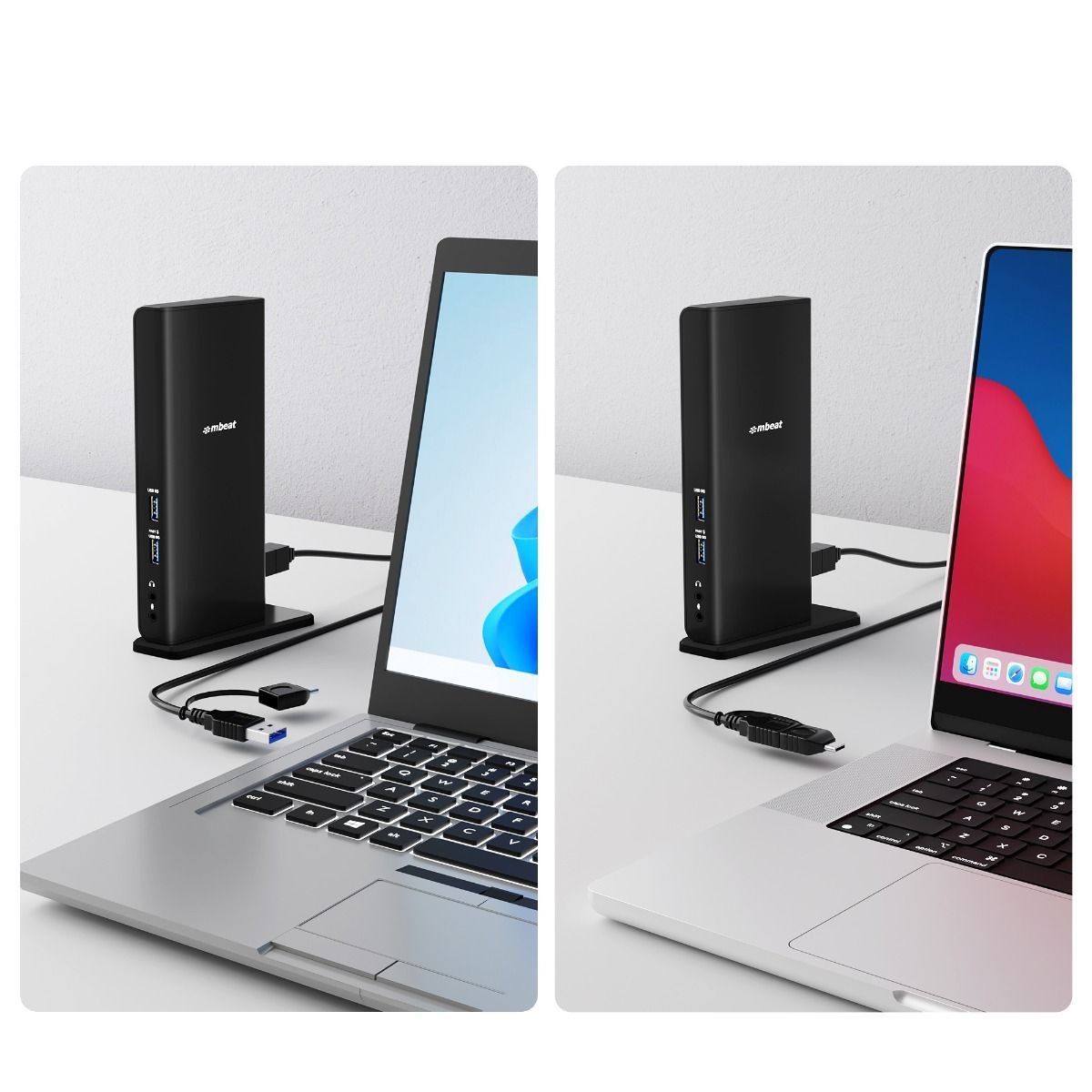 mbeat USB-C/A Dual HDMI DisplayLink Docking Station