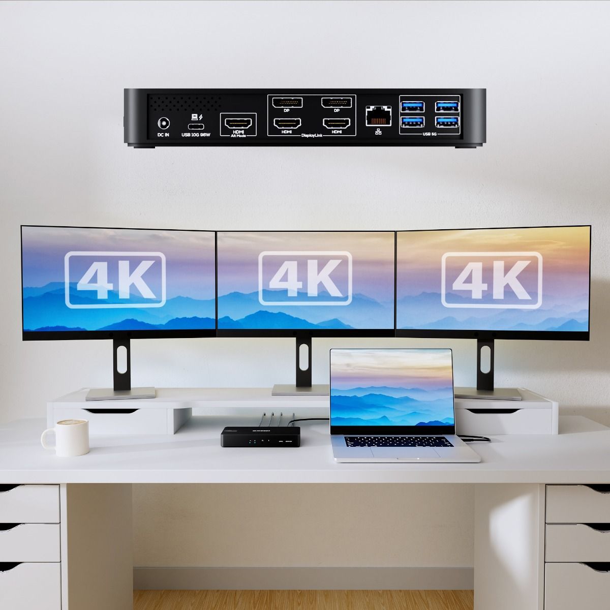 mbeat USB-C Triple 4K Display Docking Station  (DisplayLink + HDMI-ALT)