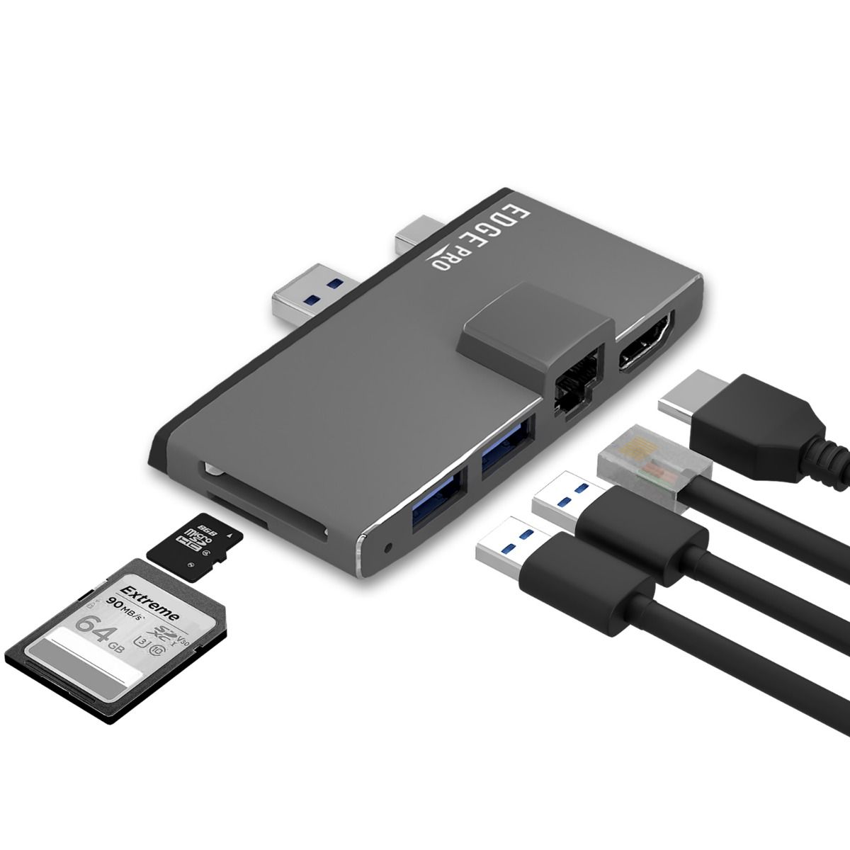 Laptop Stands: mbeat Edge Pro Multifunction USB- C Hub with LAN for Microsoft Surface Pro Gen 5/6