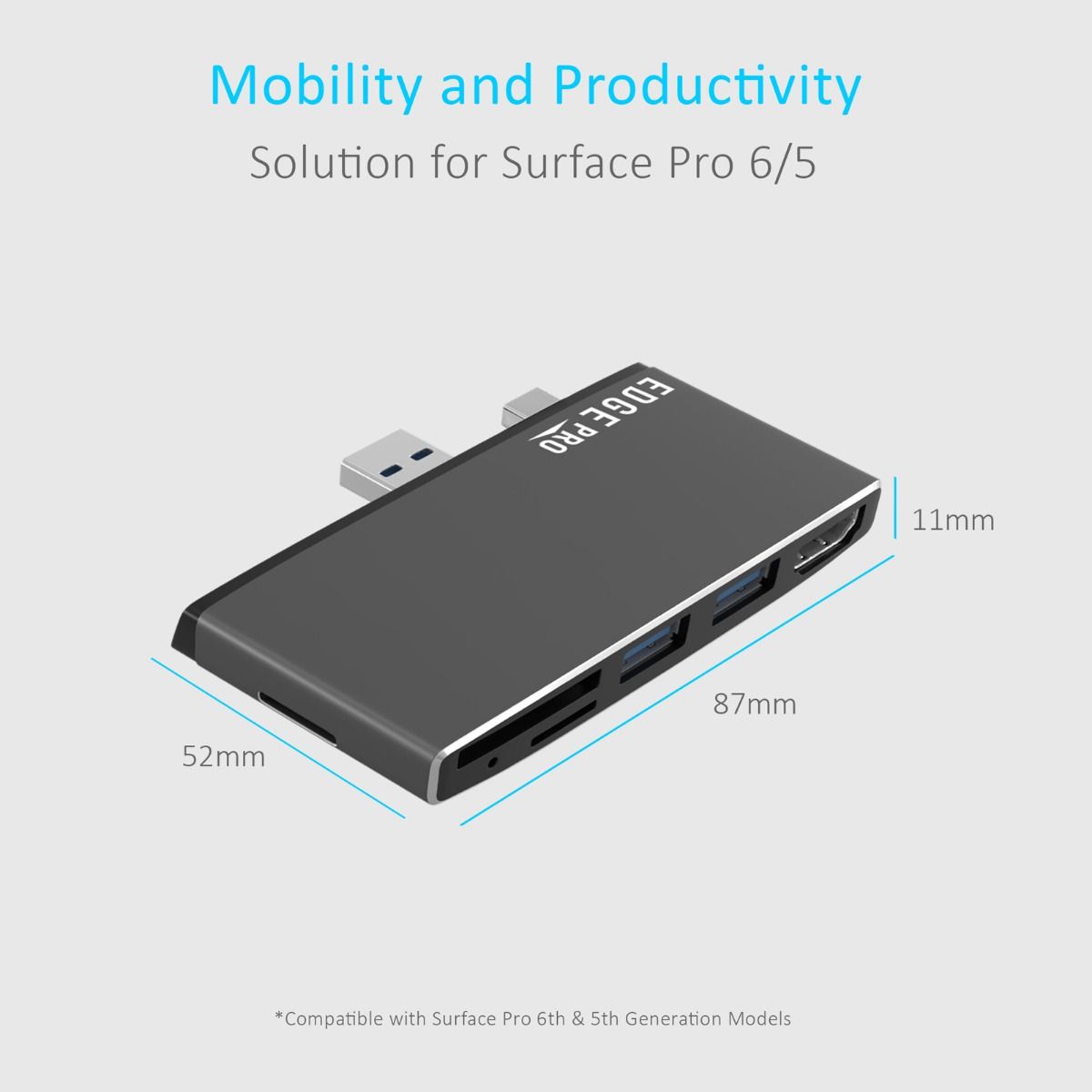 Laptop Stands: mbeat Edge Pro Multifunction USB- C Hub for Microsoft Surface Pro Gen 5/6