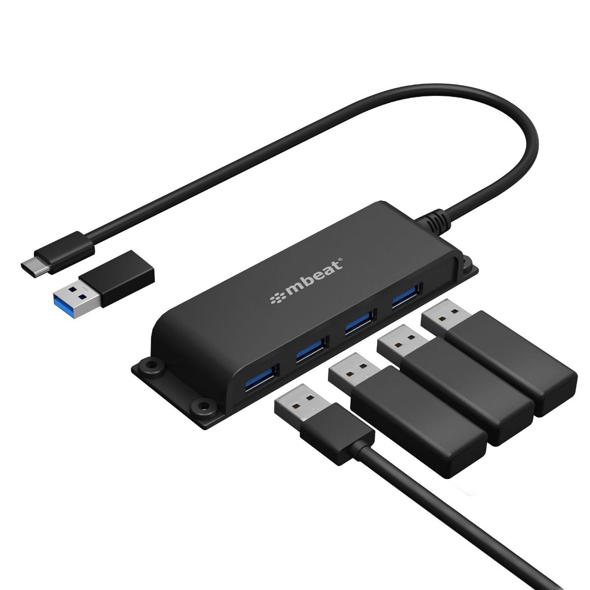 Keyboards & Accessories: mbeat Mountable 4-Port USB-C Hub