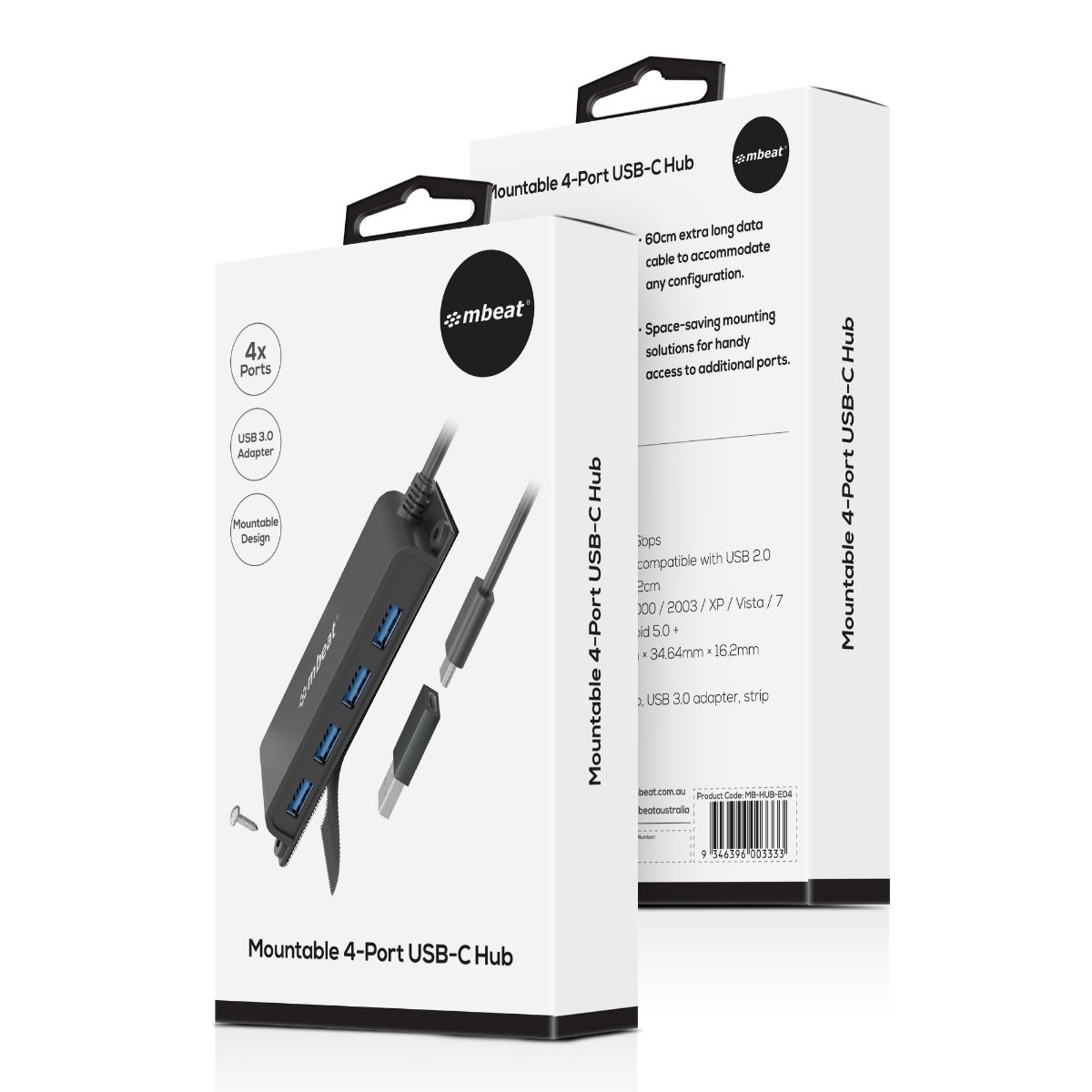 Keyboards & Accessories: mbeat Mountable 4-Port USB-C Hub
