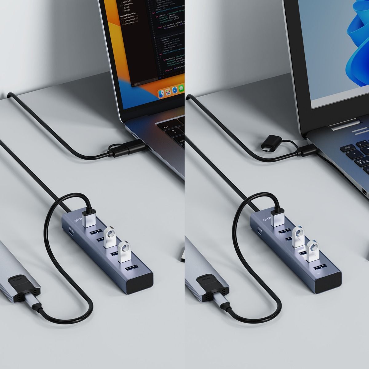 Laptop Stands: mbeat 7-Port USB Hub with Dual USB-A & USB-C Connector