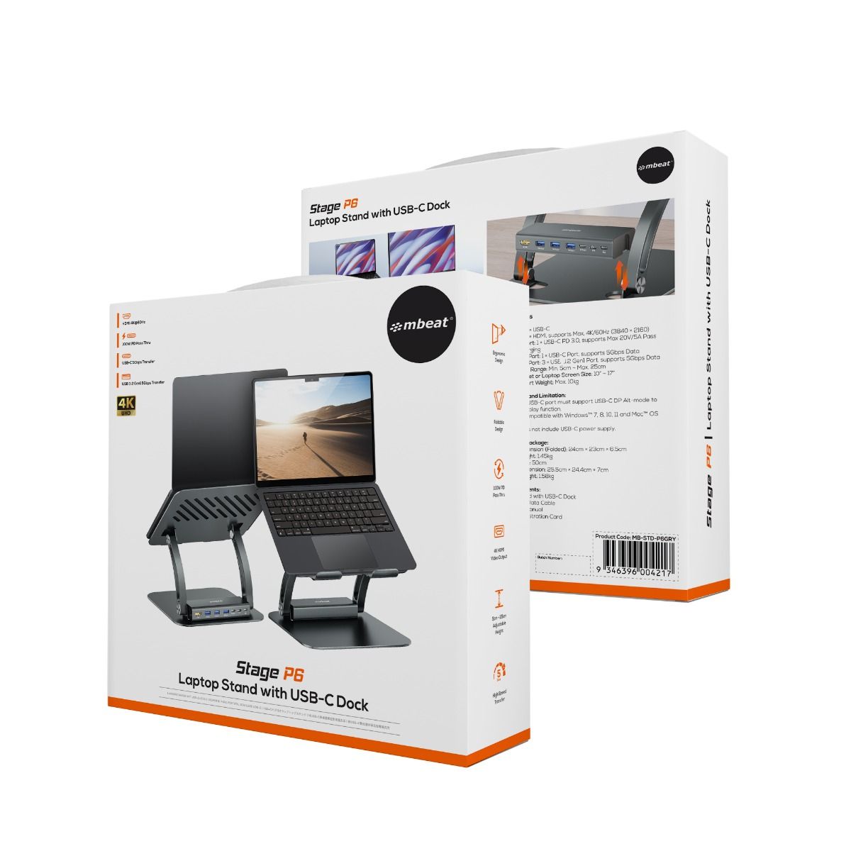 Laptop Stands: mbeat Stage P6 Laptop Stand with USB-C Dock