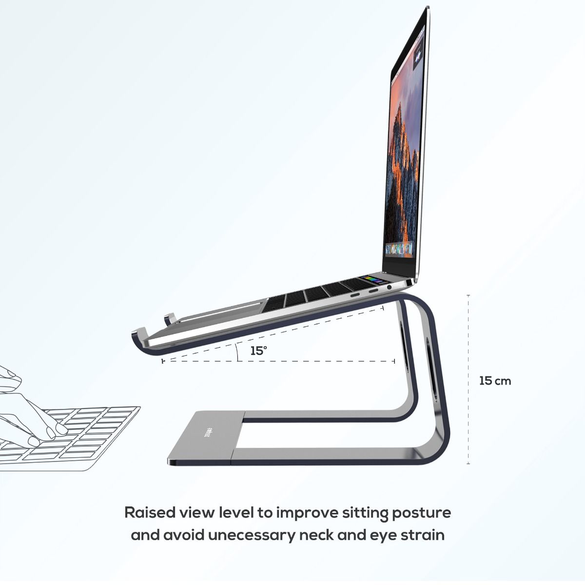 Camera Accessories: mbeat Stage S1 Space Grey Elevated Laptop Stand up to 16"" Laptop