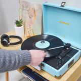 Audio Players & Recorders: mbeat Woodstock II Sky Blue Retro Bluetooth (TX/RX) Turntable