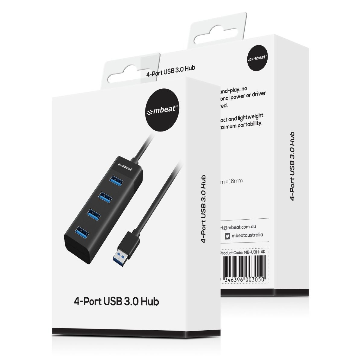 Keyboards & Accessories: mbeat 4-Port USB 3.0 Hub - Black