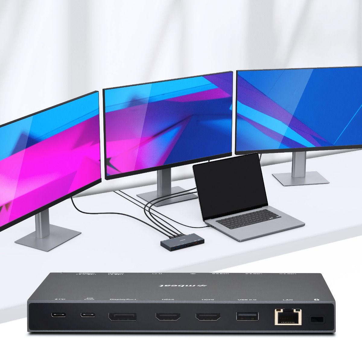 Computer Monitors & Accessories: mbeat 15-in-1 Triple Display USB-C Dock (2 x HDMI & 1 x Display Port)