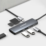 Keyboards & Accessories: mbeat 7-in-1 USB-C 3.2 Gen2 Hub with 8K Video, 10Gbps Data - Space Grey