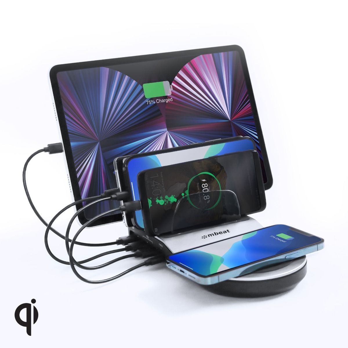 Phone Chargers: mbeat Gorilla Power 50W Qi Certified Multi-Device USB & Wireless Charging Dock