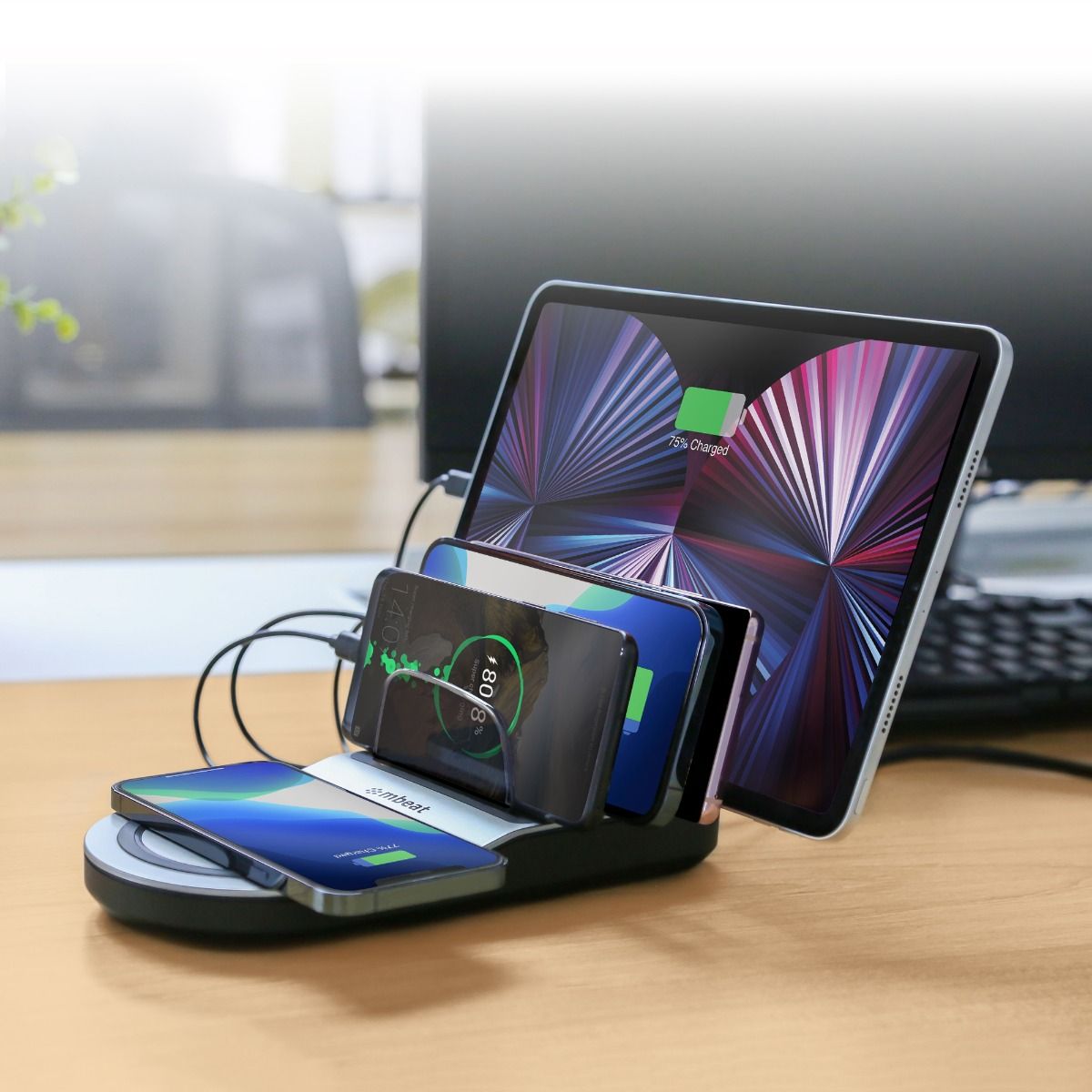 Phone Chargers: mbeat Gorilla Power 50W Qi Certified Multi-Device USB & Wireless Charging Dock