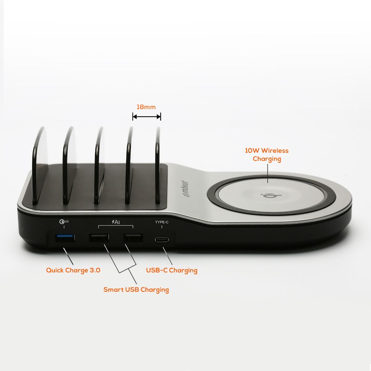 Phone Chargers: mbeat Gorilla Power 50W Qi Certified Multi-Device USB & Wireless Charging Dock