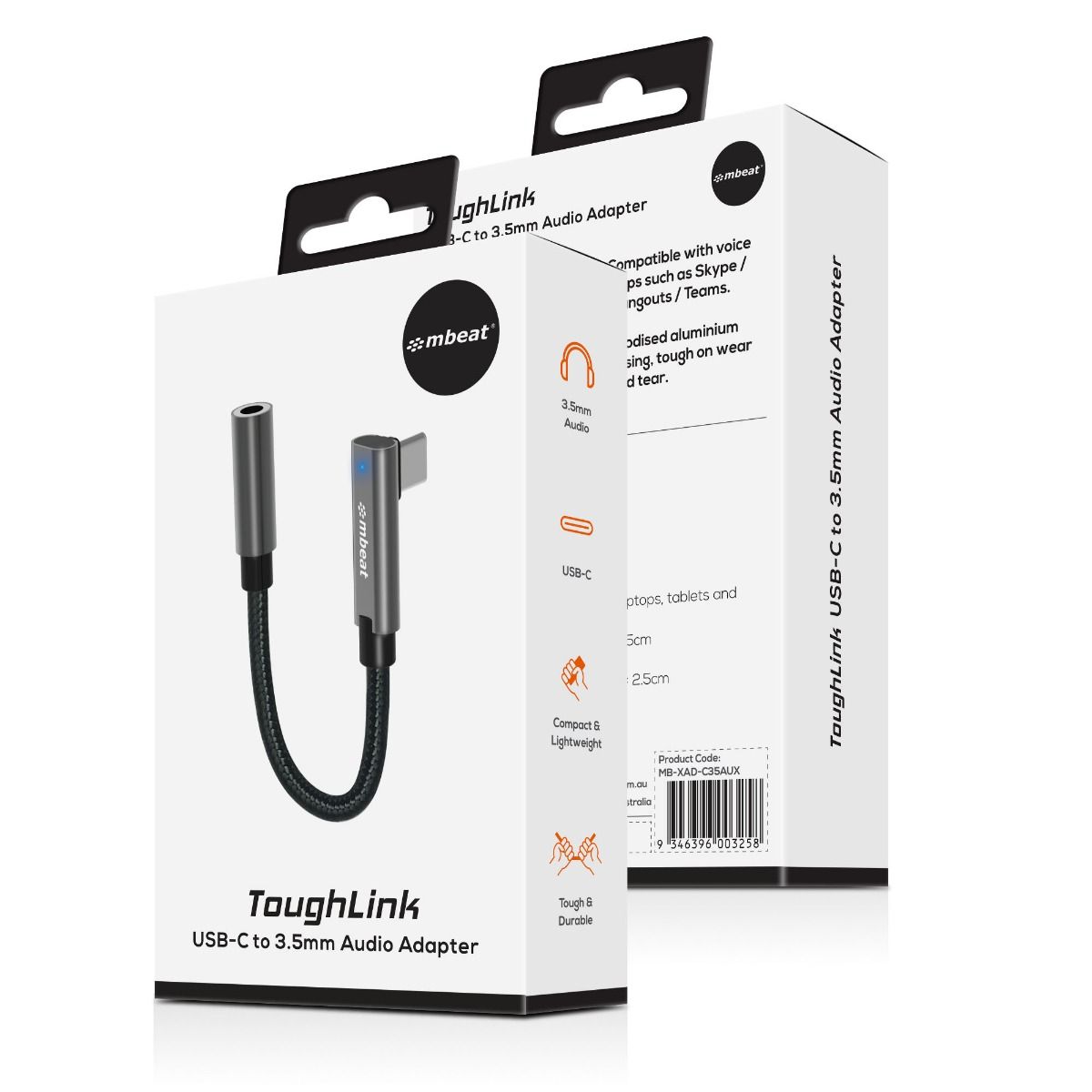 Audio Players & Recorders: mbeat Elite USB-C to 3.5 Audio Adapter - Space Grey