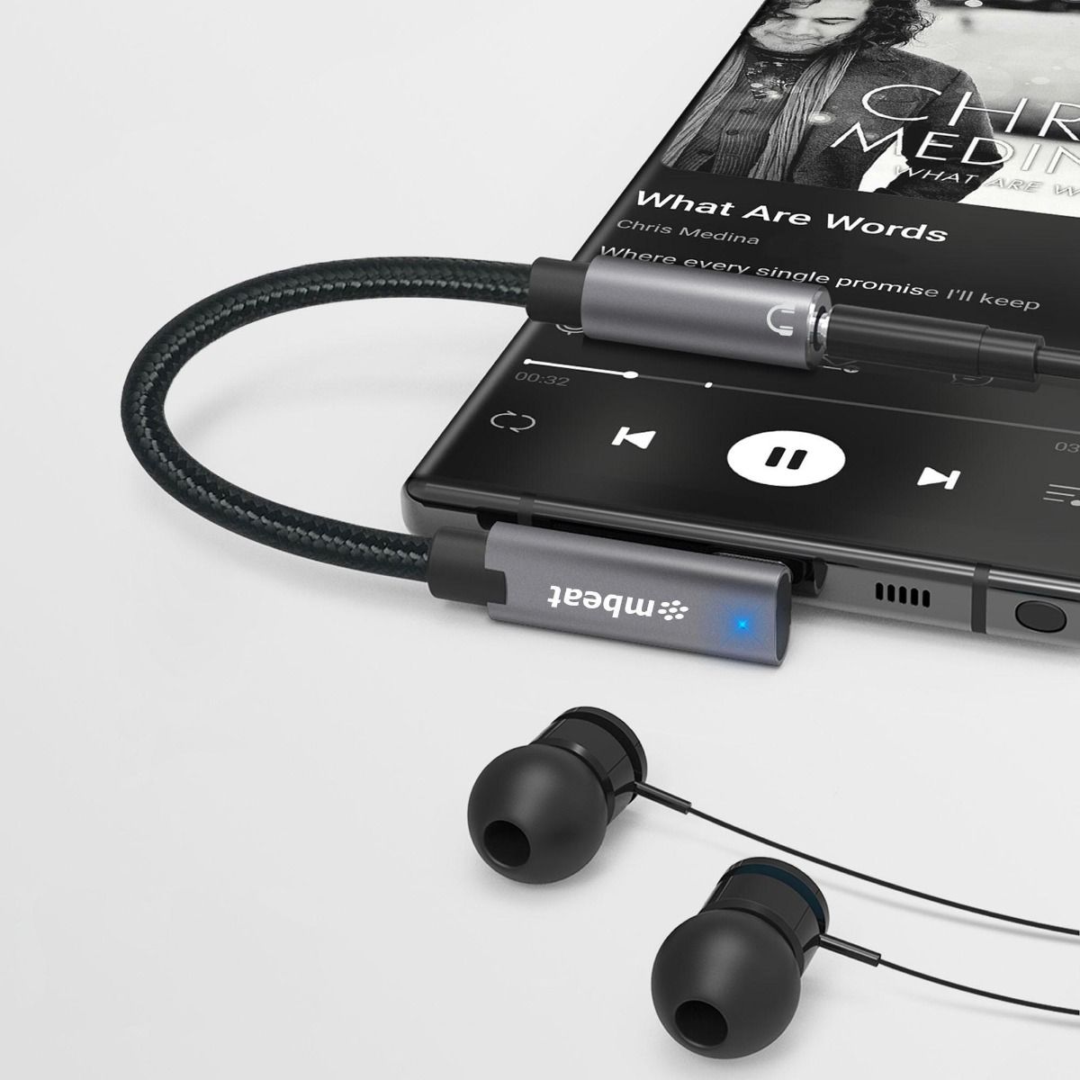 Audio Players & Recorders: mbeat Elite USB-C to 3.5 Audio Adapter - Space Grey