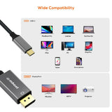 Computer Cables & Adapters: mbeat Tough Link 1.8m 4K USB-C to Display Port Cable - Space Grey