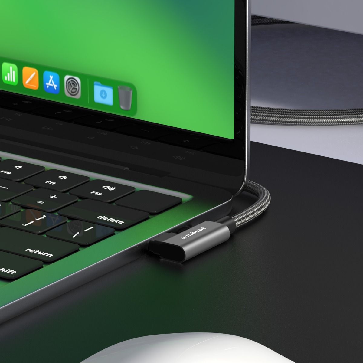 Computer Cables & Adapters: mbeat Tough Link 1.8m L-Shape USB 3.2 Gen2 USB-C Cable - Space Grey