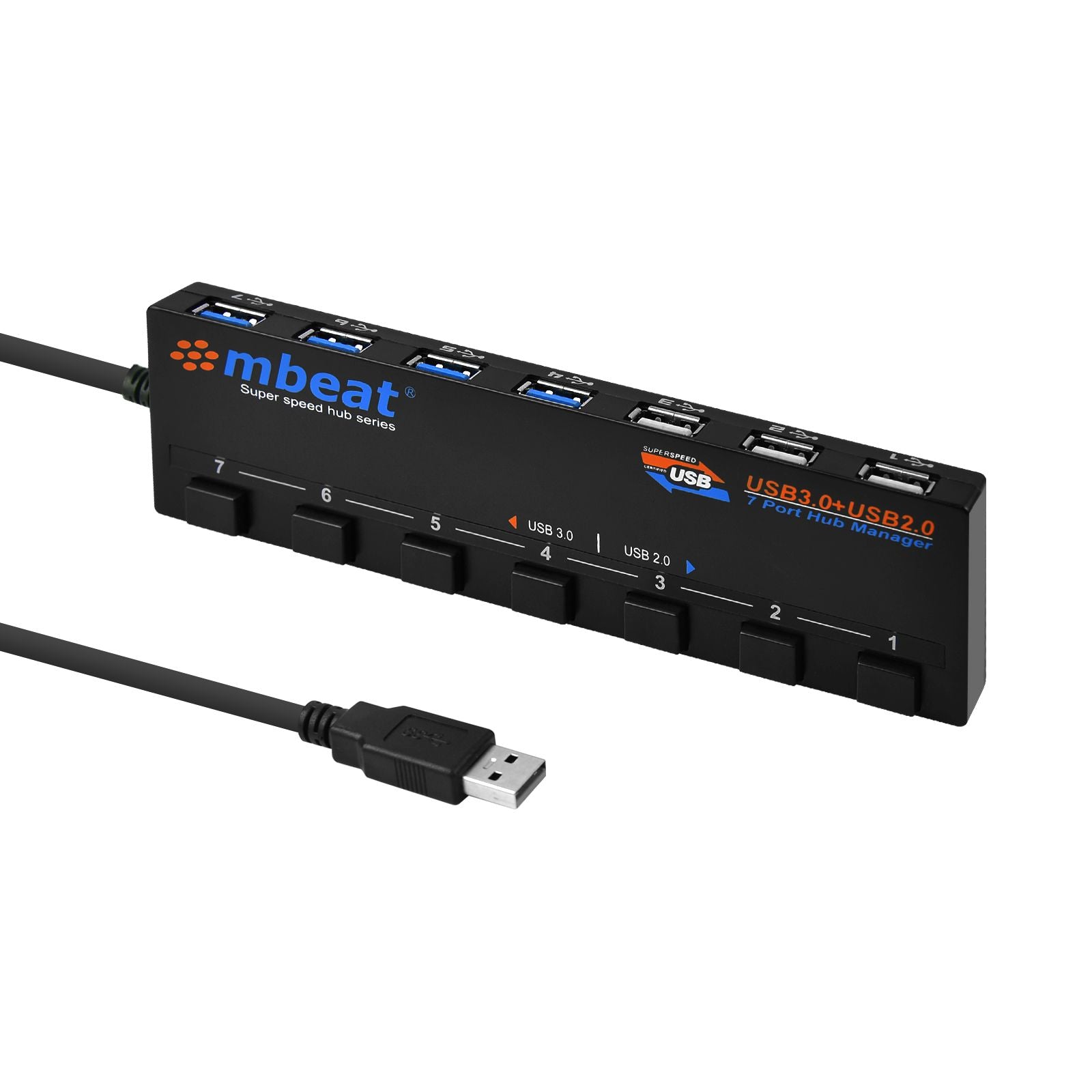 Keyboards & Accessories: mbeat 7-Port USB 3.0 and USB 2.0 Hub Manager With Switches