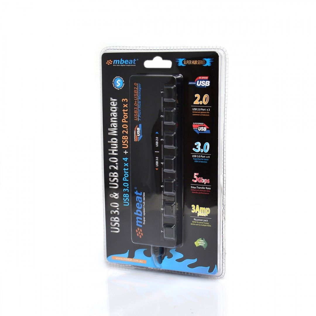 Keyboards & Accessories: mbeat 7-Port USB 3.0 and USB 2.0 Hub Manager With Switches