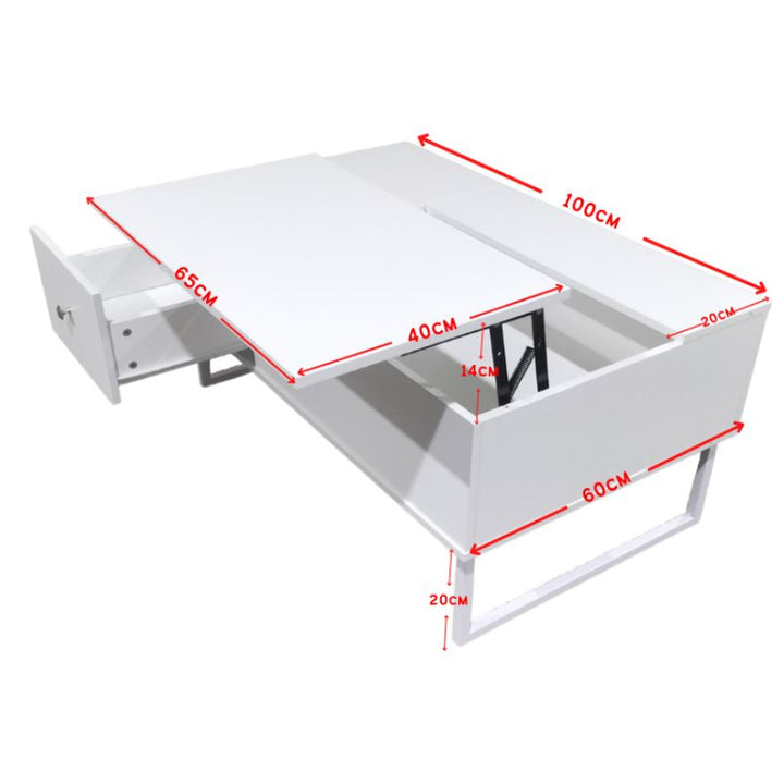 Coffee Tables: Lift Up White Coffee Table With Storage