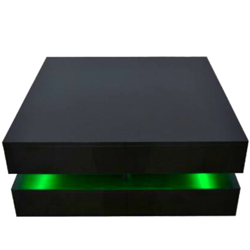Coffee Tables: Modern Large High Gloss Coffee Table With LED Lights Black