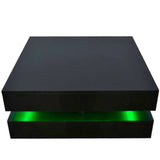 Coffee Tables: Modern Large High Gloss Coffee Table With LED Lights Black