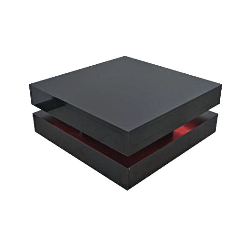 Coffee Tables: Modern Large High Gloss Coffee Table With LED Lights Black