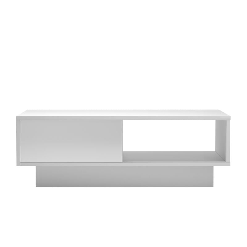 Coffee Tables: LED High Gloss Top White Coffee Table With Single Drawer