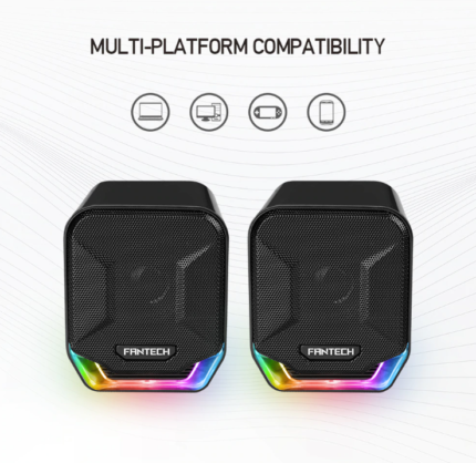 Keyboards & Accessories: FANTECH SONAR GS202 Computer Speakers USB and 3.5mm RGB Mini Wired Speakers Acoustic Clarity for Desktop Computer Laptop