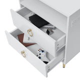Bedside Tables: Amelia Modern LED Bedside table with USB and power socket white x 2