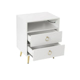 Bedside Tables: Amelia Modern LED Bedside table with USB and power socket white x 2