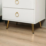 Bedside Tables: Amelia Modern LED Bedside table with USB and power socket white x 2