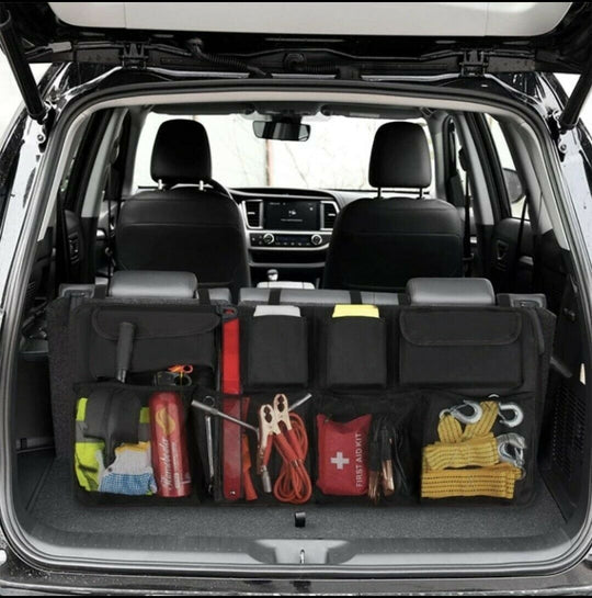 Bicycle Stands & Storage: Car Seat Back Organiser Hanging Pouch Bag SUV Hatchback Trunk Boot Storage