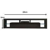TV Units: Modern TV Cabinet Living Room Furniture 200cm Black